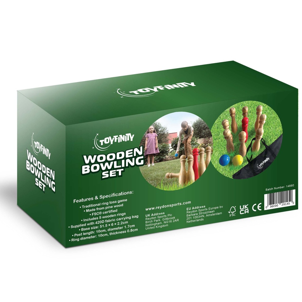 Toyfinity Wooden Bowling Set