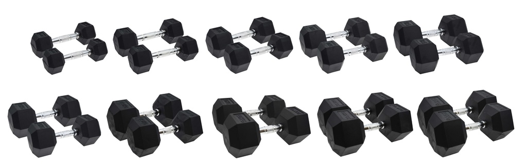 Cougar Thor Hex Dumbbells - Rubber Coated (Pair)