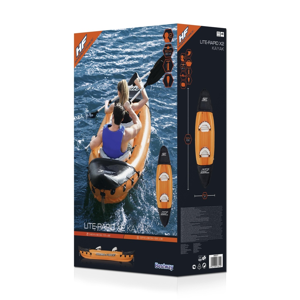 Hydro‑Force Lite Rapid 10ft 6' 2 Person Kayak Set