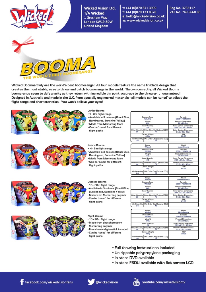 Wicked Sonic Booma (Assorted Colours)