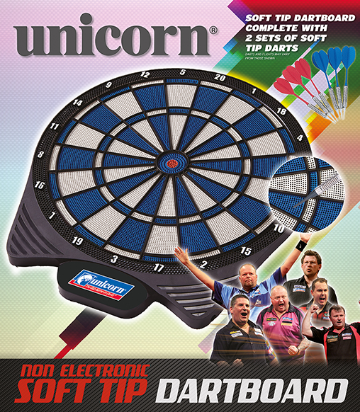 Unicorn Soft Tip Dartboard inc 2 Sets of Darts