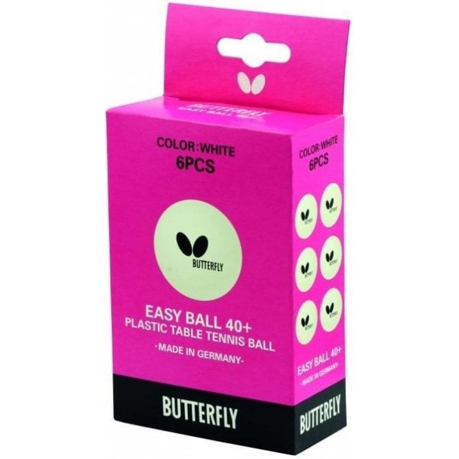 Butterfly Easy Ball Plastic TableTennis Balls (Box of 6)