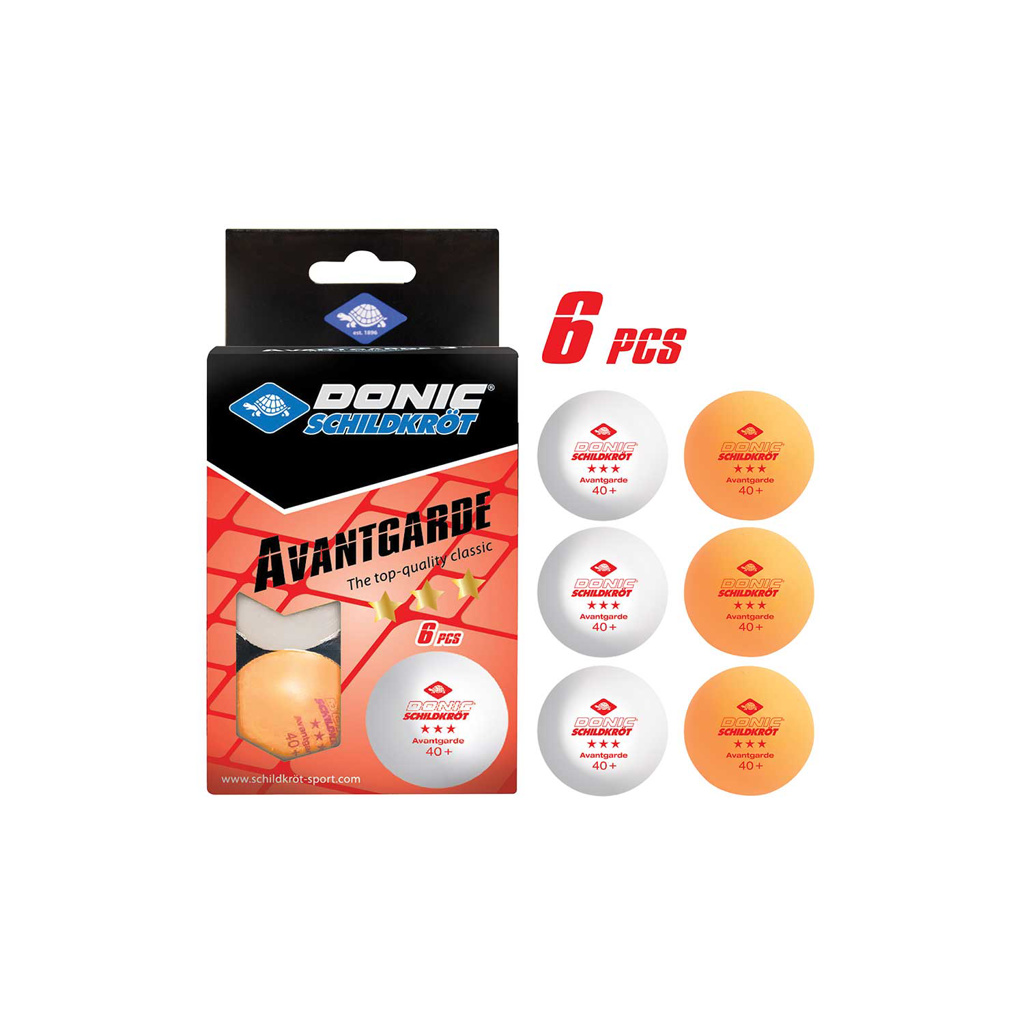 DONIC 3-Star Avantgarde Poly 40+ Ball - 6 Pack