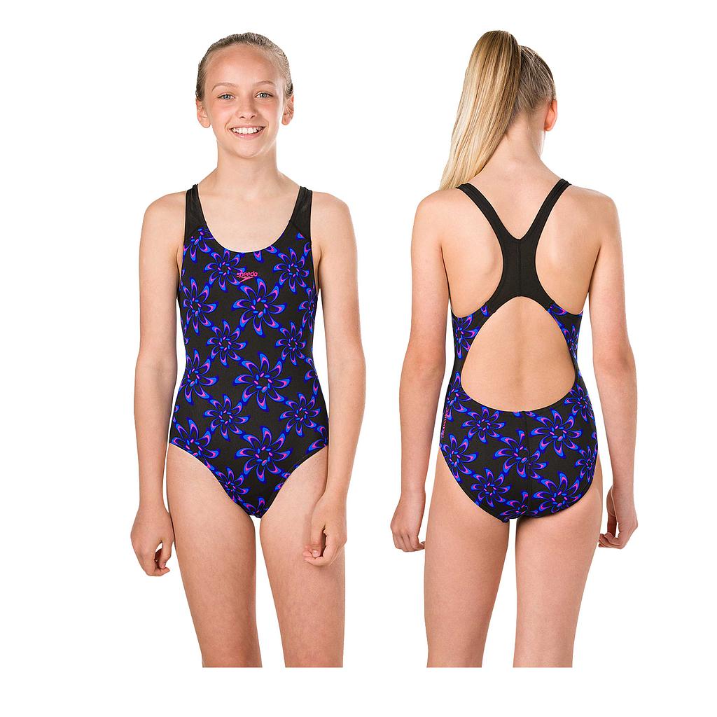 Speedo GeoGlow Allover Splashback Swimsuit Junior